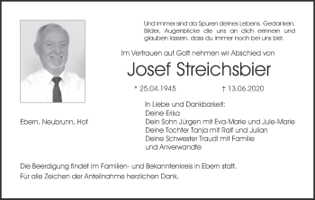 Anzeige von Josef Streichsbier von MGO