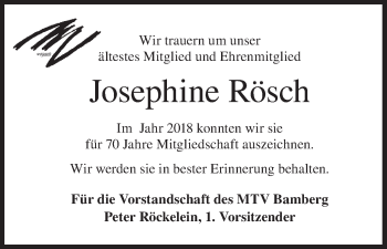 Anzeige von Josephine Rösch von MGO