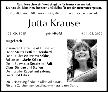 Anzeige von Jutta Krause von MGO