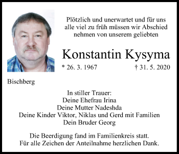 Anzeige von Konstantin Kysyma von MGO