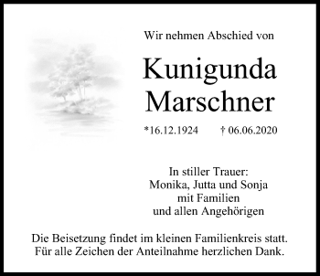 Anzeige von Kunigunda Marschner von MGO
