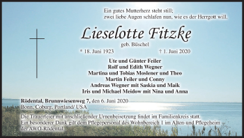 Anzeige von Lieselotte Fitzke von MGO