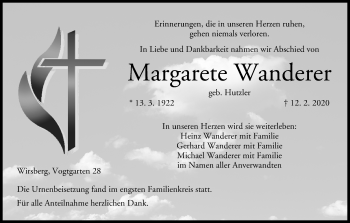 Anzeige von Margarete Wanderer von MGO