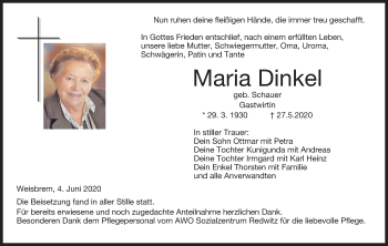 Anzeige von Maria Dinkel von MGO