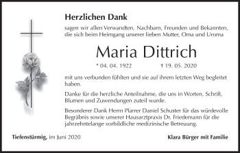 Anzeige von Maria Dittrich von MGO