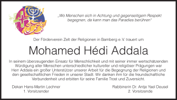 Anzeige von Mohamed Hédi Addala von MGO