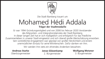 Anzeige von Mohamed Hédi Addala von MGO