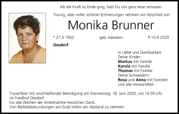 Anzeige von Monika Brunner von MGO