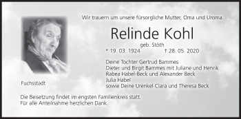 Anzeige von Relinde Kohl von MGO