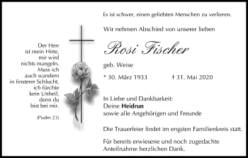 Anzeige von Rosi Fischer von MGO
