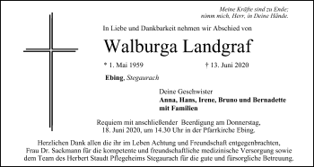 Anzeige von Walburga Landgraf von MGO