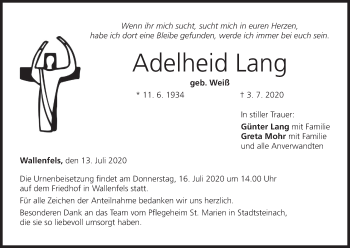 Anzeige von Adelheid Lang von MGO
