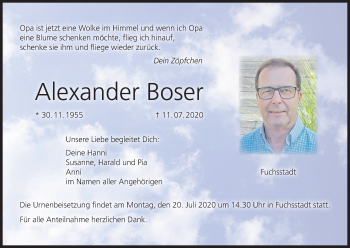 Anzeige von Alexander Boser von MGO