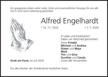 Anzeige von Alfred Engelhardt von MGO