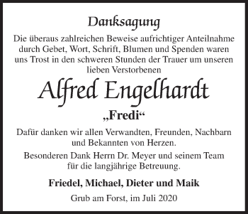 Anzeige von Alfred Engelhardt von MGO