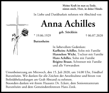 Anzeige von Anna Achilles von MGO