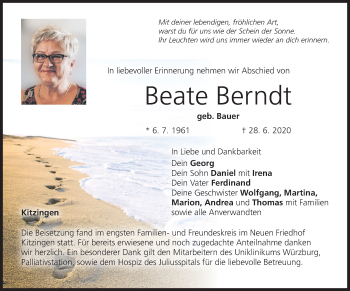 Anzeige von Beate Berndt von MGO