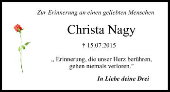 Anzeige von Christa Nagy von MGO