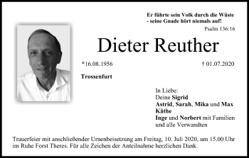 Anzeige von Dieter Reuther von MGO