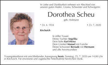 Anzeige von Dorothea Scheu von MGO