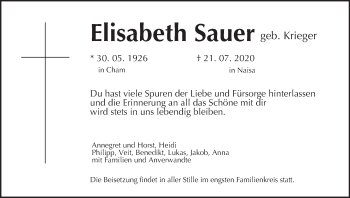 Anzeige von Elisabeth Sauer von MGO