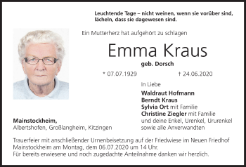 Anzeige von Emma Kraus von MGO
