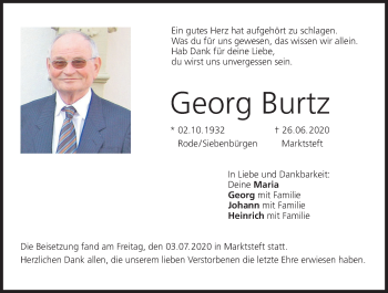 Anzeige von Georg Burtz von MGO