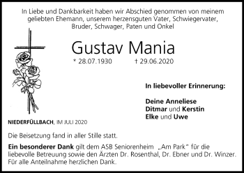 Anzeige von Gustav Mania von MGO