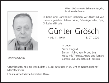 Anzeige von Günter Grösch von MGO