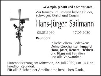 Anzeige von Hans-Jürgen Sailmann von MGO