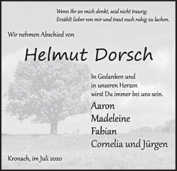 Anzeige von Helmut Dorsch von MGO