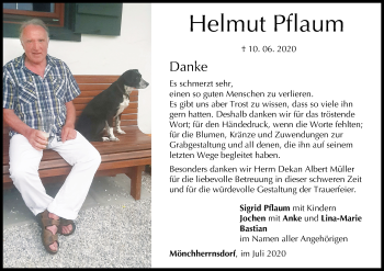 Anzeige von Helmut Pflaum von MGO