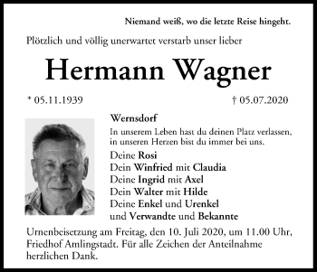 Anzeige von Hermann Wagner von MGO