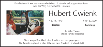 Anzeige von Hubert Cwienk von MGO