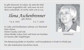 Anzeige von Ilona Aschenbrenner von MGO