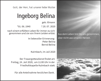 Anzeige von Ingeborg Belina von MGO
