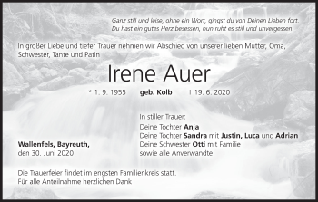 Anzeige von Irene Auer von MGO