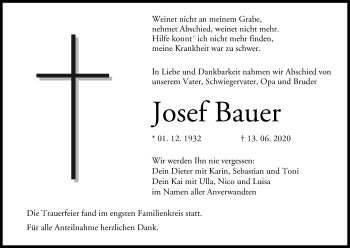 Anzeige von Josef Bauer von MGO