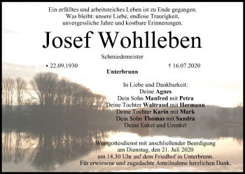 Anzeige von Josef Wohlleben von MGO