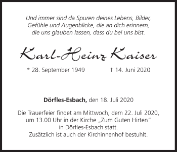 Anzeige von Karl-Heinz Kaiser von MGO