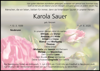 Anzeige von Karola Sauer von MGO
