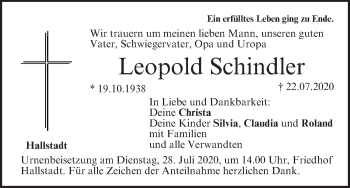 Anzeige von Leopold Schindler von MGO