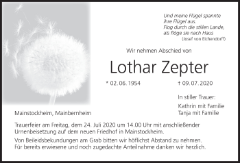 Anzeige von Lothar Zepter von MGO