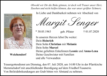 Anzeige von Margit Senger von MGO