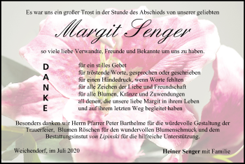 Anzeige von Margit Senger von MGO