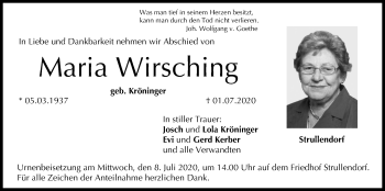 Anzeige von Maria Wirsching von MGO