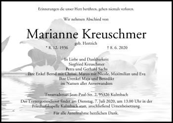 Anzeige von Marianne Kreuschmer von MGO