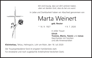 Anzeige von Marta Weinert von MGO