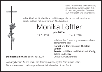 Anzeige von Monika Löffler von MGO