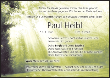 Anzeige von Paul Heibl von MGO